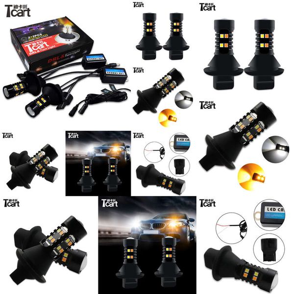 TCART LED AUTO DIA DIA RUNCILAR LUZES SINGRO DE TURNA PARA SUZUKI GRAND VITARA 2008 7440 WY21W T20 DRL ACESSÓRIOS DE CAR