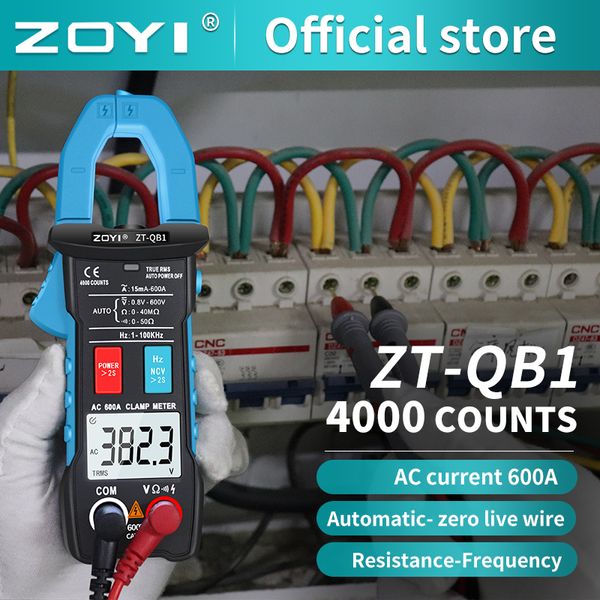 Zoyi Digital Clamp Medidor ZT-5BQ TRUE RMS 6000 DC/AC 100A 1MA Multímetro Multímetro Voltímetro Capacitância Tester Hz Tester Hz