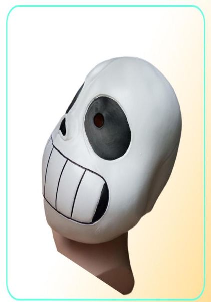 Latex Full Head Latex Sans Maske Cosplay Schädel Maske Haube Masque Halloween Erwachsene Kinder Undertale Sans Masken Helm Helm Zettel Spiel P7899302