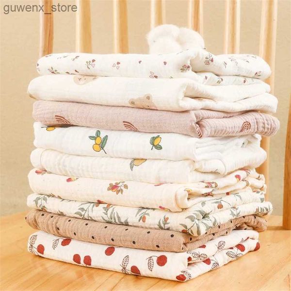 Cobertores Galgel de algodão Trea lisa Baby Blanket Super macio recém -nascido rápido Menino e menina Criança Toalha de banho Corrente de bebê Tampa Y240411