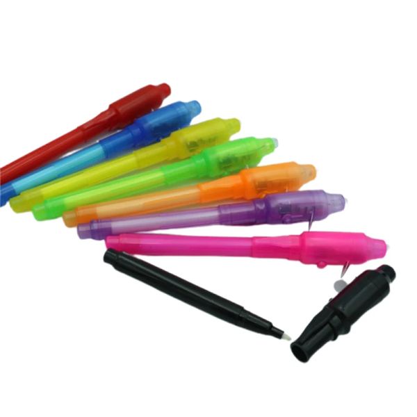 2 in 1 Magic Luminous Light Pen UV Schreiben unsichtbarer Tintenstift Kid Spielzeug kreativer Schreibschule Büro Zeichnung Tintenstift