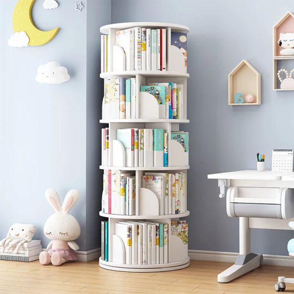 Aoliviya Offizielle neue rotierende Bücherregal bodenflächensparende Kinderbildbuch Rack einfaches Bücherregal Baby Bücherregal Student