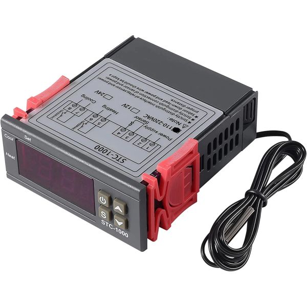 STC-1000 3000 3008 3018 Controlador de temperatura do termostato digital Dual LED DC 12V 24V AC 110V 220V Regulador de resfriamento de aquecimento