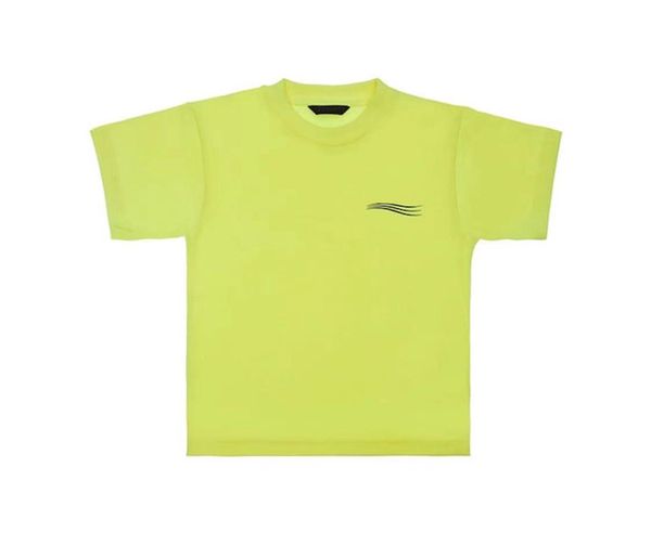 Kinder fluoreszierende gelbe losen losen halben Ärmeln T-Shirts Baby Jungen Mädchen Wellen gestreifte Designer Tops Kinder bequem lässige Tees BH239