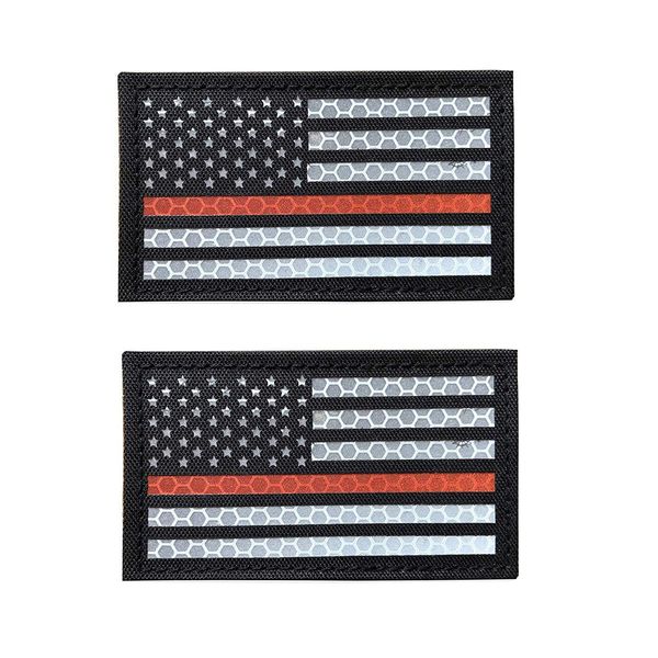 Laserschnitt uns IR Reflective Tactical Badge Reflective Sticker Badge Stars and Stripes Militärpatches für Kleidung Magic Patch