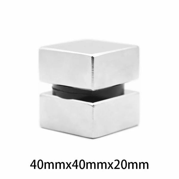 1pc 40x40x20mm Super potente Strong N35 40mm x 40mm x 20mm Neodimio Magnet Rare Earth Block NDFEB Magnet disco