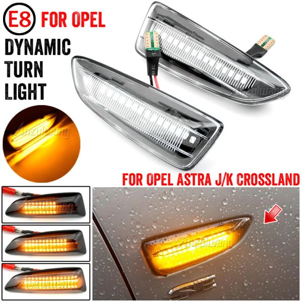 2x Auto Seitenmarkerlichter Dynamisches LED -LED -Blindesignal für Opel Vauxhall Astra J k Crossland x Insignia B Zafira Seitenlampe