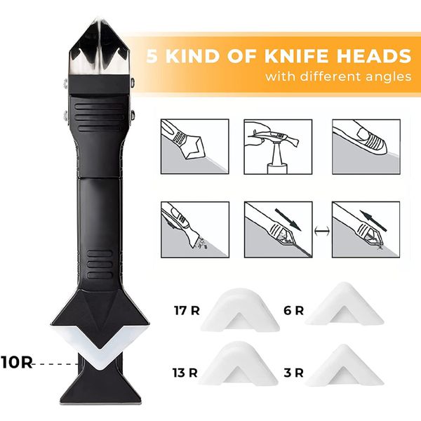 5in1 Silikon -Schaberkleber -Kessel -Entfernermesser -Winkel Schönheit Nähspatel Schönheit Nähwerkzeug 4pcs Klebstoffbodenformwerk Entfernen Werkzeug