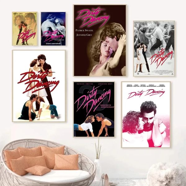 80er klassischer Film Dirty Dancing Vintage Film Poster Leinwand Malerei HD Printed Wall Art Bilder Home Room Bar Dekor Geschenk