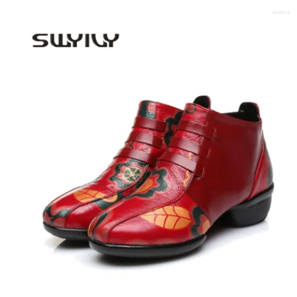 Sapatos de dança Swyivy 41 Tamanho Mulher Modern Sneakers Plataforma Genuine Leather Sport 2024 Sapato de dança de cunha de outono