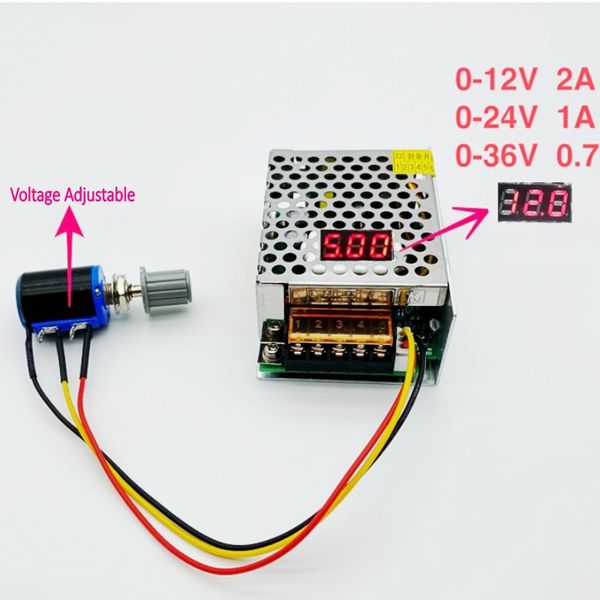 Conversor AC para CC 110V 220V a 0-12V 24V 36V 25W Display Digital Tortagem Chave Ajustável Supplicação de alimentação regulada