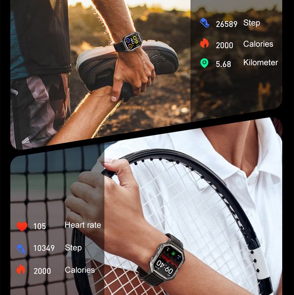 Skmei 410MAH Bluetooth Call Smart Wwatch 1,83 дюйма водонепроницаемого сердечного ритма Sports Smart Watch Men для Android iOS