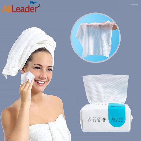 Asciugamani secco per il viso 100 contano di lavaggio usa e getta tessuto di cotone per la pulizia del trucco per la cura della pelle