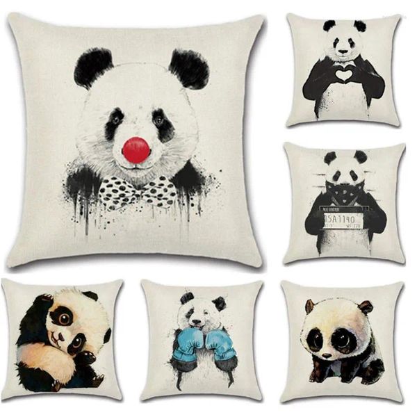 Pillow Home Decor in cotone in cotone Love Panda Case divano Copertina di tiro