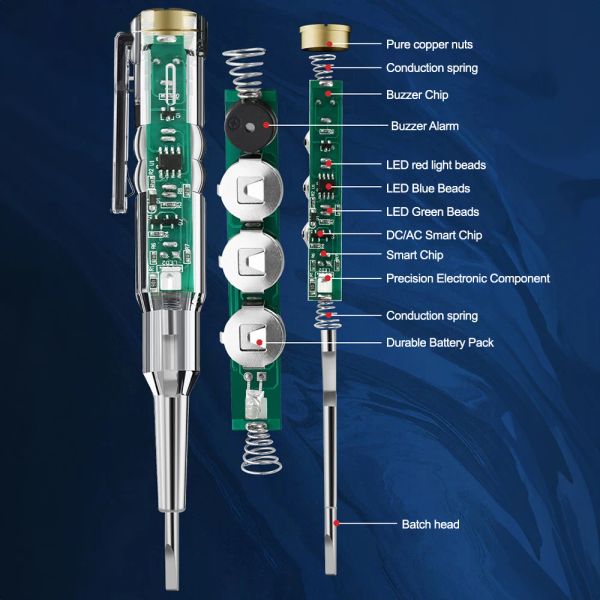 Spannungsanzeige AC24-250V Spannungstester Stiftmesser Elektrischer Indikator-Teststifte Spannungsdetektorsensor Stift Elektriker Tool