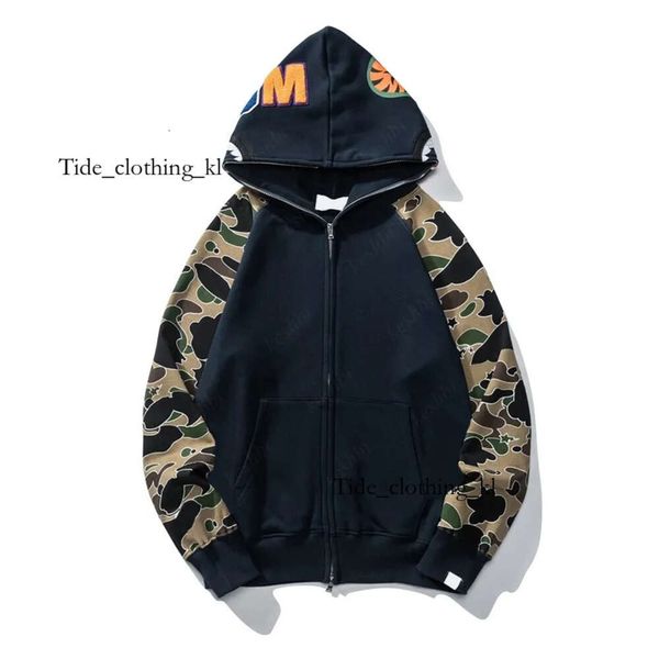 Bapessta Designer de alta qualidade Moda de luxo Men Men Full Zip Up Hoodies Black Camouflage Jacket Capuz Capuz M Sweater Sweater de Manga Longa 868