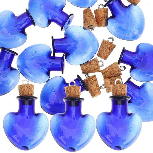 Vasen 10pcs kleine Glasflaschen Gläser mit Holzkorken Stopper winziger Wünschen Partybeschäftigung Container Glockenbasis