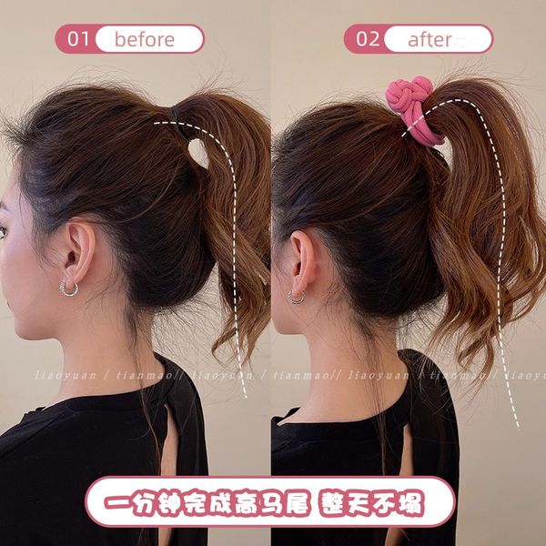 1 pezza rosa per capelli per capelli elastici elastici con capelli spessi elastico Accessori per capelli solidi Acconciature per copricapo Acconciature