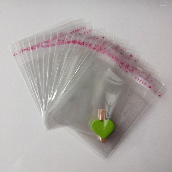 Hediye Sargısı 500pcs 7 12cm Net Yeniden Yeniden Yerleştirilebilir Selofan/BOPP/Poli Torbalar Şeffaf OPP Çantası Paketleme Plastik Kendi Yapıştırıcı Mühür