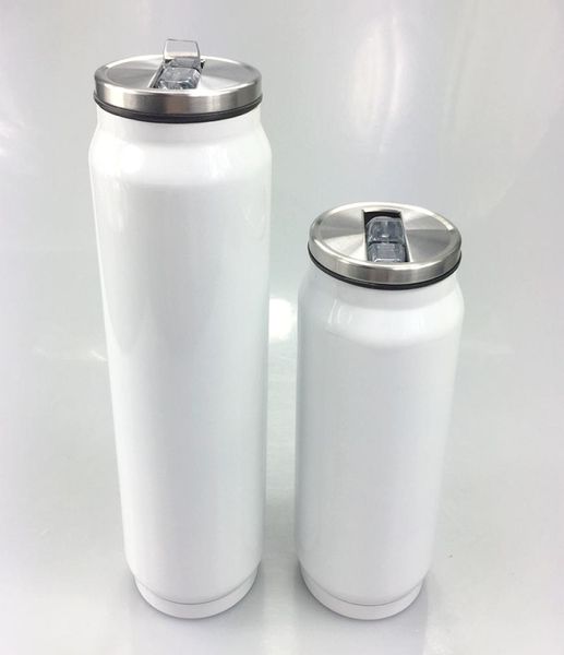 Sublimation Cola kann Cola Tumbler mit 2 Typen Deckel weiße Wärmetransfer Koks Edelstahl Isolierte Wasserflaschen Reise M3761278