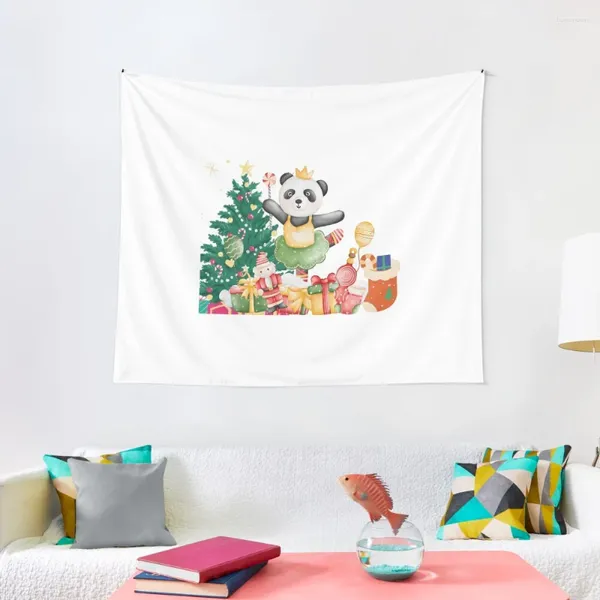 Wandteppiche Panda Weihnachts Tapestry House Decoration Wall Room Dekor Koreanische Art Dekoration Ästhetik