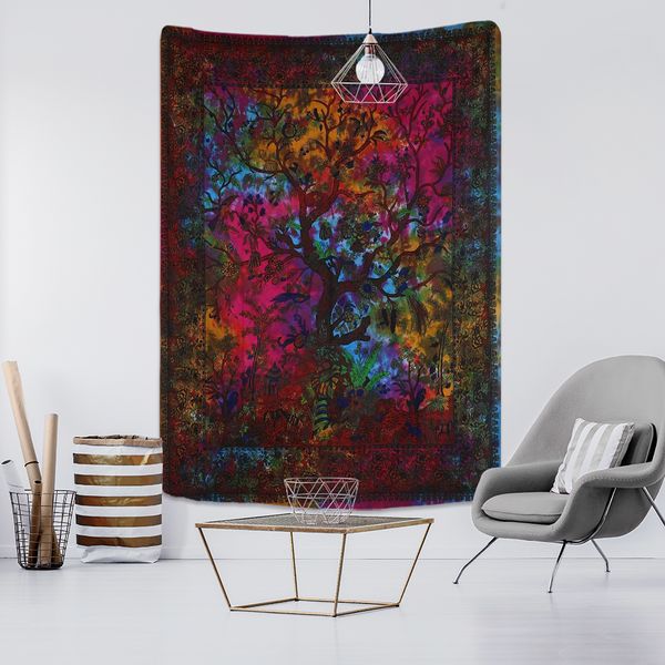 Purple Abstract Flower Tree Tapestry Wall sospeso Psycedelic Witchcraft Bohémien Astetic Room Dormitory Decor Home Home