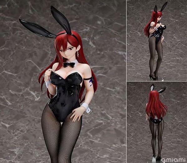 Ing Fairy Tail Erza Scarlet Bunny Girl Anime Figur sexy Mädchen PVC Actionfigur Spielzeug Sammel Puppe Geschenk LJ2009246690513