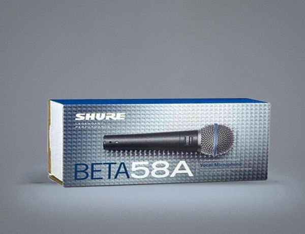 Microfones Shure Beta58a Handheld Wired Dynamic Microfone Microfone Microfone para cantar Vocals Games Mic para C79555201