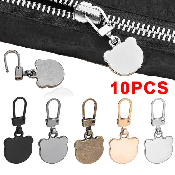 10/1PCS Metal Zipper Slider Puller Universal Repolling Zipper Head Brokenle Travel Bags Kits Repair Kits Diy Supplies de costura