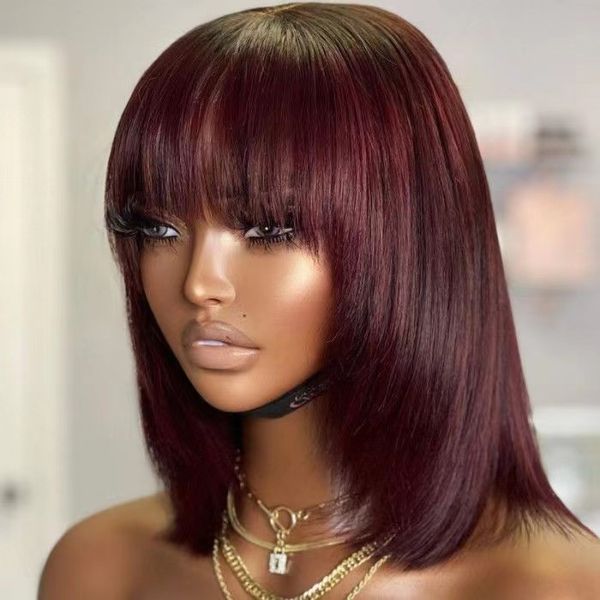 150%Dichte Highlight Perücke menschliches Haar Bob Perücke gerade Spitzen vor der Perücke Remy Brasilianer kurzes Bob menschliche Haar Perücken für Frauen