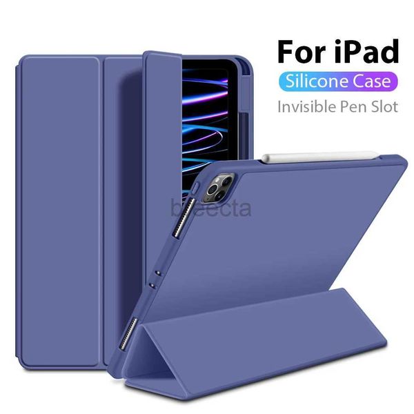 Корпуса с таблеточным компьютером для iPad Pro 11 12,9 2022 6th 9 9th 10th Generation Funda для воздуха 5 4 3 2 Mini 6 2021 8 -й 10,2 9,7 с крышкой держателя карандаша 240411