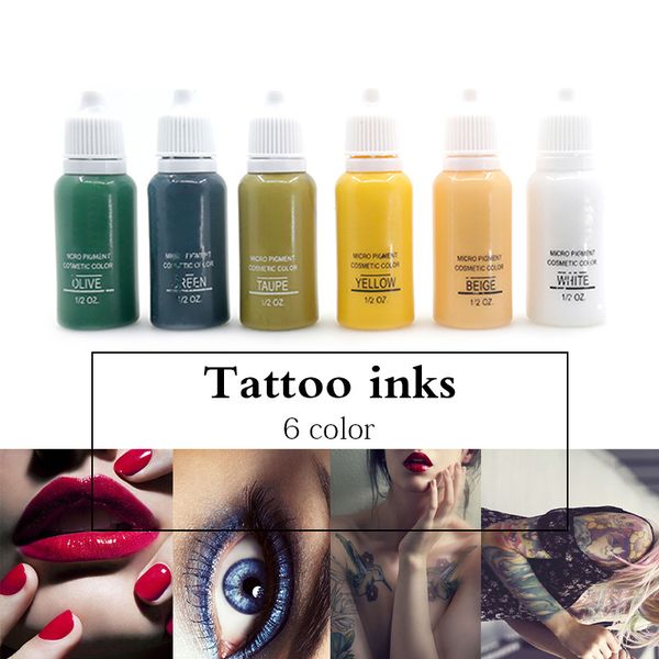 23 colori da 15 ml di tatuaggio set di pigmenti microblading permanenti sopracciglia per le labbra vegetali naturali per forniture di tatuaggi