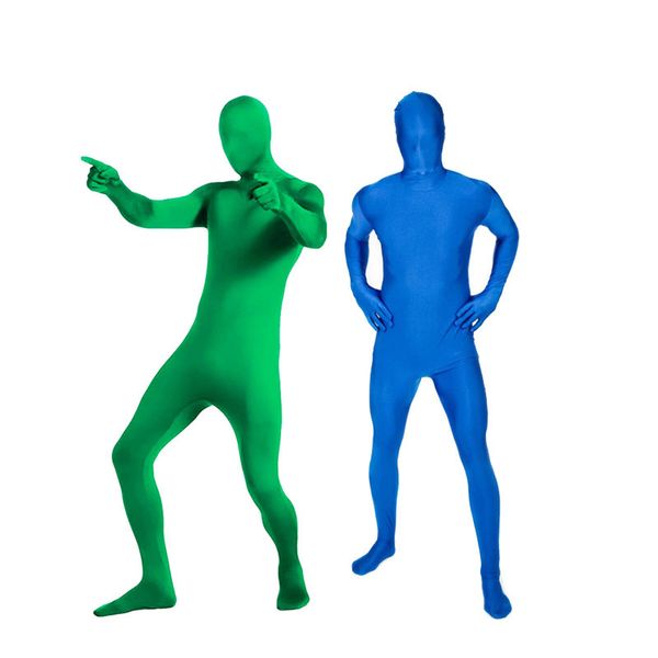 All-in-One Green Screen Body Suit Men Corpo inteiro Verde/Bule Color Chromakey Sugestos para Vídeo foto