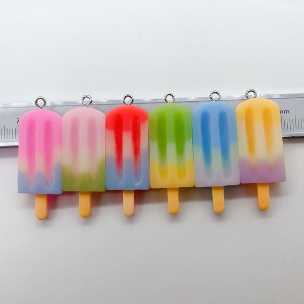 10 pezzi/lotto Kawaii Rainbow Lollipop Ice Cream Resin Chanms per gioielli che producono pendenti fai -da -te crashain Neckace Orecchini Accessori