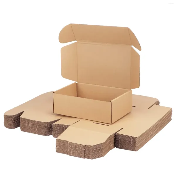 Hediye Sargısı 10 PCS Kraft Kağıt Hediyeler Kutuları Küçük İşletme Sabunları için Kapaklarla Karton Ambalaj
