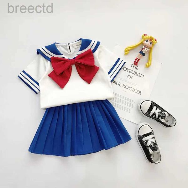 Anime -Kostüme Kinder Jungen Mädchen Cosplay Anime Sailor Moon Kostüme Kawaii Grundschule Uniform Chor Tanzkleidung Halloween Dress Up Party 240411