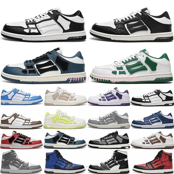 Designer Men High Athletic Scarpe Schelet Bones Runner Women Black White Blue Green Casual Skel Skel Top Low Genuine in pelle Sneakers Luxury Trainer Sneaker K1