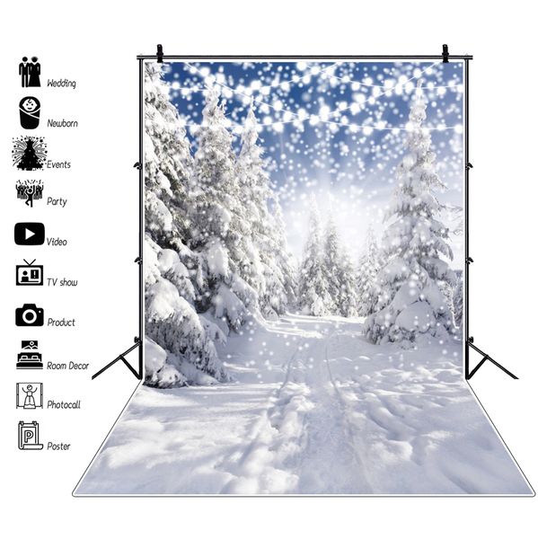 Winterwald Kulisse für Fotografie Schnee Landschaft Schneeflocken Naturlandschaft Weihnachten Baby Porträt Hintergrundfoto Studio