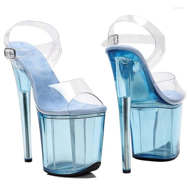 Scarpe eleganti da 20 cm/8 pollici lucido in PVC Piattaforma elettroplate superiore sandali High Tach Sandals Sexy Model Pole Dance 139