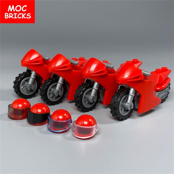 MOC Bricks Casco motociclistico per moto 4 cm Accessori per strumenti per figura modello modello per veicoli di campagna Building Building Toys per bambini