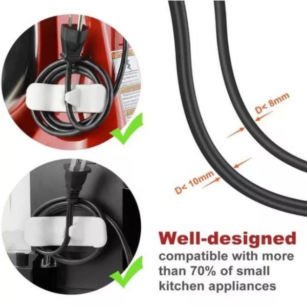 Organizzatore del cavo per elettrodomestici da cucina Memori flessibili fissa fissata Hider Charging Filo Avvolgitore