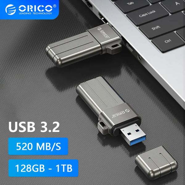 Antriebe Orico Mini Feststaat Udisk USB 3.2 Flash Drive Stick Pendrive 128 GB 1 TB Speicherspeicher Pentreiber Auf der Schlüssel USSD 3.0 1TB