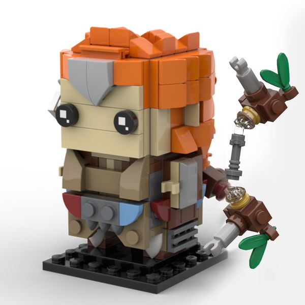 MOC Games Horizons Zero Dawn Aloy Brickheadz Building Buildings Set Female Warrior Hunter Games Character Model Bricks Kids Toys