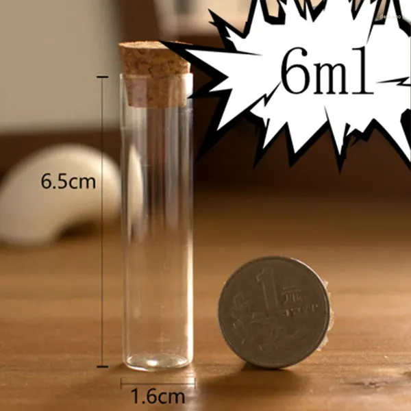 Speicherflaschen 1000pcs /Los 6ml Glasrohr mit Kork Mini leerer Behälter kleiner Stopper