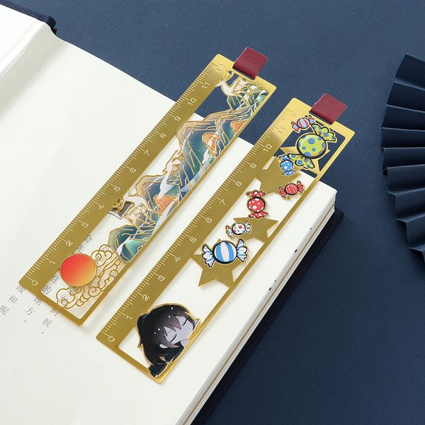 Cavaluta creativa in stile cinese segnalibri in metallo Brass Light Bookmark Gift Mountain Deer Bookcase School Office Supplies