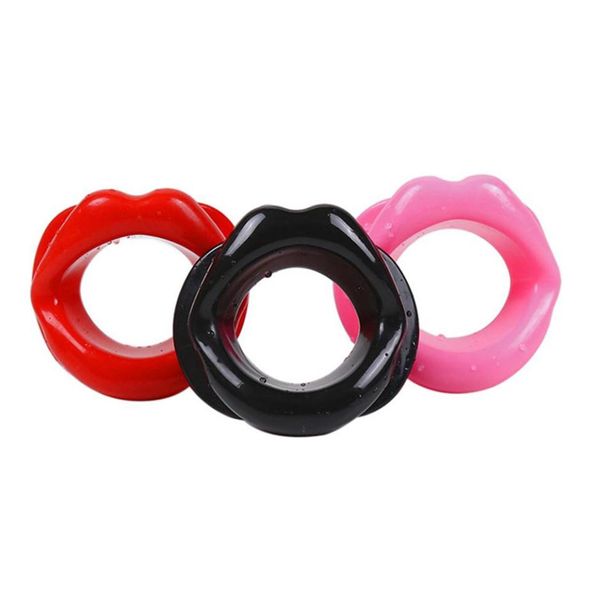 Red Lip Sexy Gummi BDSM Lippen geformt O Ring Mund Knebel Fetisch Erwachsener für Frauenprodukte Oral Sex Toys C18112701229c2562545