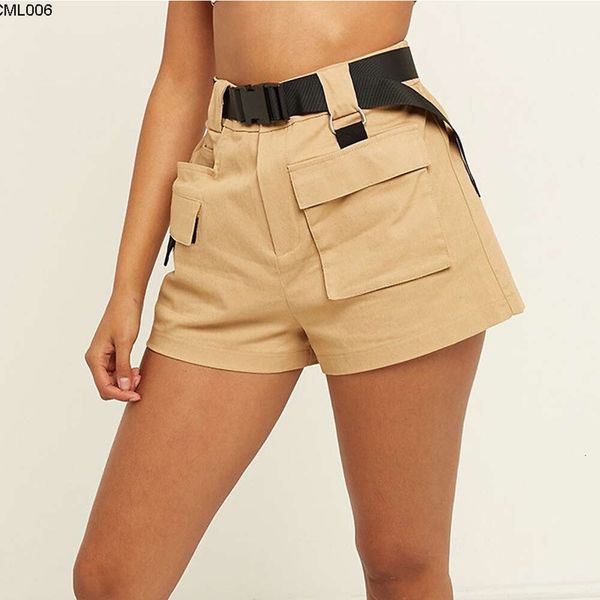 Chic Streetwear Womens High Taille Cargo Shorts mit Gürtel.