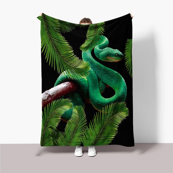 3D realistico spazzatore spazzatura spara serpente coperta soffice morbida fluff di flanella selvatica serpente di divano di divano lettite coperte da letto