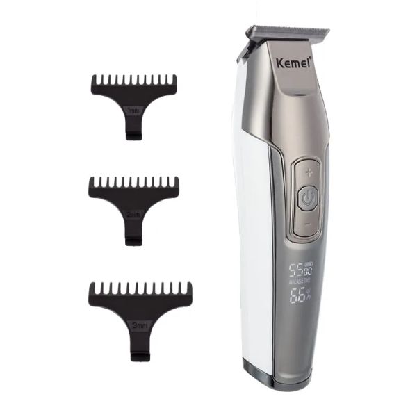 Aparadores kemeei cabelos profissionais clipper LCD Display Baldheaded Beard Hair Trimmer para barbeiro Men