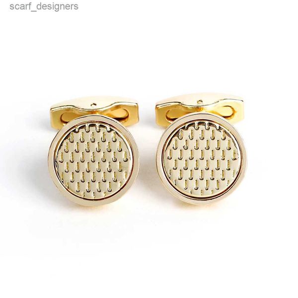 Cuff Links Cufflinks For Men Gold Tomye XK22S036 Presentes de casamento redondos personalizados Botão de vestido formal Tuxedo Botão Links Y240411